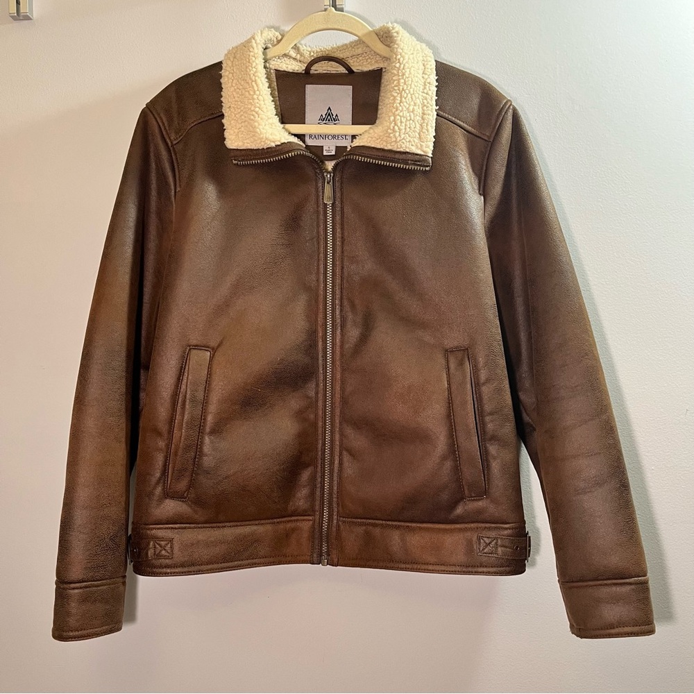 Rainforest Aviator Jacket Brown Lined Jacket Size… - image 1